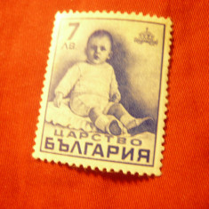 Timbru Bulgaria 1938 - Nasterea Printului , val. 7leva