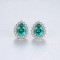 Cercei ARGINT CU Zirconiu Verde Green Emerald arg262C