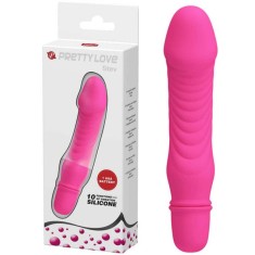 Vibrator Pretty Love Stev, 10 Moduri Vibratii, Silicon, Roz, 13.5 cm