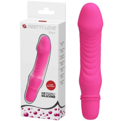 Vibrator Pretty Love Stev, 10 Moduri Vibratii, Silicon, Roz, 13.5 cm foto