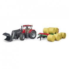 Bruder - Tractor Case Ih Optum 300 Cvx Cu Incarcator Frontal Si Remorca