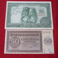 LOT BANCNOTE 1000 PESETAS 1957, 50 PESETAS 1936 REPRODUCERI AUTORIZATE !