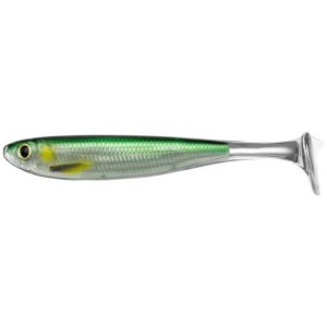 Shad Live Target Slow Roll Mullet Paddle Tail, Silver / Green, 12.5cm, 4buc/pac foto