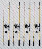 SET 4 Lansete PROFL DUAL FORCE tip Feeder 2,40m + 4 Mulinete SAIMINO X4000, Lansete Feeder si Piker, Baracuda