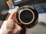 Vas vintage din cobalt aurit