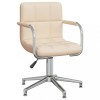 VidaXL Scaun de bucătărie pivotant, crem, material textil