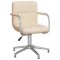 vidaXL Scaun de bucătărie pivotant, crem, material textil 3088064