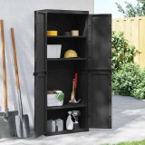 vidaXL Dulap depozitare de exterior, negru, 65x37x165 cm, PP