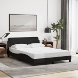 VidaXL Cadru de pat fără saltea, negru, 140x200 cm, textil