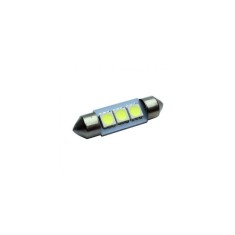 Bec auto 3 LED-uri,SMD 5050, Culoare Alb Rece, 38mm, Alimentare 12V, plafoniera, portbagaj