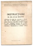 Instrucțiuni nr. CM 30 din 18.06.1973 referitoare la modul de executare a dispozițiilor legii nr. 14/1972 (RSR, Ministerul Apărării Naționale, 1973)