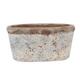 Cumpara ieftin Ghiveci flori teracota bej albastra 19x11x10 cm