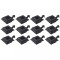 Lămpi solare de exterior, 12 buc., negru, 12 cm, pătrat, LED