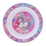 Farfurie Plastic Unicorn, Diametru 20cm, Potrivită pentru Microunde, Multicolor, Oem