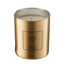Lumanare parfumata Home Creation, 220 g, 40 h, aroma good feelings, auriu