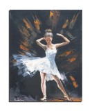 Cumpara ieftin Tablou pictat manual, Balerina, 90x70cm ulei pe panza in cutit efect 3D, gata de expus pe perete