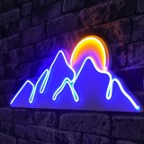 Cumpara ieftin Decoratiune luminoasa LED de perete Mountain Albastru 21x62x2 cm