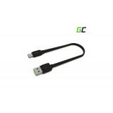 Green Cell GC mat cablu plat de date și &icirc;ncărcare USB-C mat de 25 cm lungime cu suport pentru &icirc;ncărcare rapidă