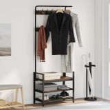 vidaXL Răcător de paltoane cu raft Stejar afumat 75 x 34 x 184 cm 879955
