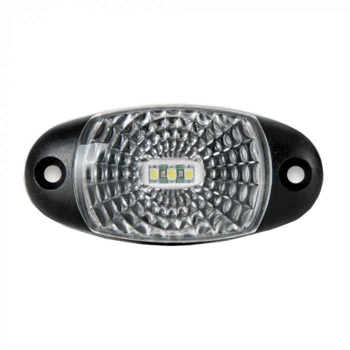 Lampa gabarit auto BestAutoVest 12/24V ovala Alba cu led, 72x34x18mm, cu suport fixare , 1 buc.