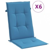 Cumpara ieftin Perne scaun spatar inalt 6buc melanj albastru 120x50x4cm textil