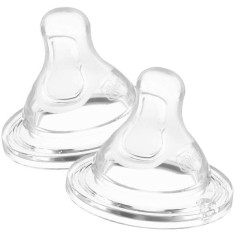 Tetina fiziologica anti-colici din silicon Chicco Perfect5, flux mediu, 2 luni+, 2 buc.
