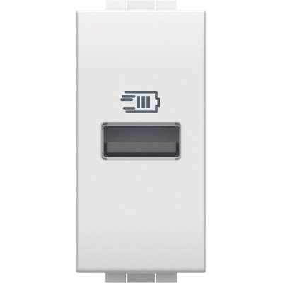 Priza USB 1M Tip A 5V 1500mA Living Light Bticino alb N4191A foto