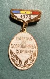 Insigna Fruntas in gospodarirea comunei 1978