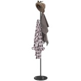 HOMCOM Cuier de Podea Autoportant cu 6 C&acirc;rlige Disc și Bază din Ardezie, &Oslash;32x171 cm, Negru | Aosom Romania