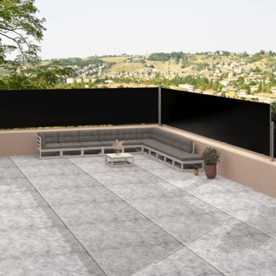 vidaXL Copertină laterală retractabilă, negru, 117x1200 cm 318054 foto