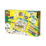 Cumpara ieftin Set carioci colorate cu aerograf si matrite cu animale