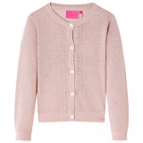 Cardigan pentru copii tricotat, roz deschis, 128