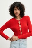 Answear Lab cardigan din bumbac femei, culoarea rosu, light
