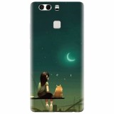 Husa silicon pentru Huawei P9 Plus, Cat And Girl