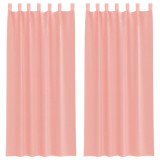 Cumpara ieftin Perdele Voile cu Bucle 2 buc Roz 140x245 cm