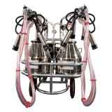 Aparat de muls vaci EMT, doua bidoane inox 25 litri, 2 posturi - pompa vacuum ulei
