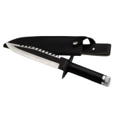 Cutit Vanatoare IdeallStore First Blood Negru 35cm, Otel Inoxidabil 440, Teaca, Camping, Drumetii, Supravietuire