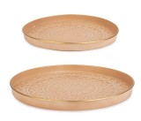 Cumpara ieftin Set 2 tavi otel bej auriu Meknes &Oslash;30x2,5h; &oslash;40x3 cm