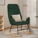 VidaXL Scaun balansoar, verde &icirc;nchis, material textil