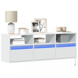 Cumpara ieftin Comodă TV de perete cu lumini LED, alb, 130x31x45 cm