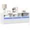 Gossi comoda tv de perete cu lumini led, alb, 130x31x45 cm