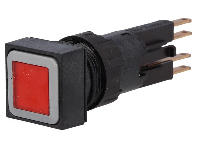 Comutator cu Buton de Apăsare 16mm cu Lumină Roșie