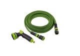Furtun Gradina Extensibil 15m Gardenline + Pistol Pulverizare Multifunctional, 10 Jeturi, Poliester/TPE, Racord 1/2