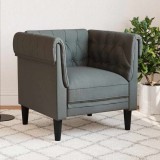 vidaXL Scaun canapea Chesterfield Gri &icirc;nchis 78.5 x 74.5 x 74.5 cm