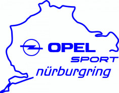 Sticker auto &amp;quot;Opel sport circuit&amp;#039;&amp;#039;, 21x17cm, Albastru foto