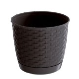 Ghiveci decorativ de flori, rotund, maro, 19x16.5 cm, Ratolla Round GartenVIP DiyLine