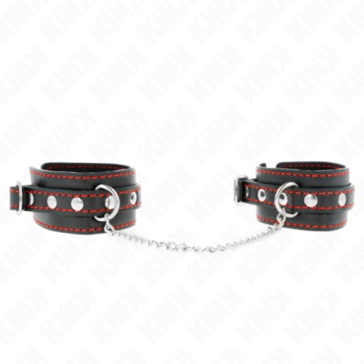 KINK - SMALL WRIST RESTRAINTS BLACK WITH RED LINING ADJUSTABLE 14-24 CM X 3.5 CM foto