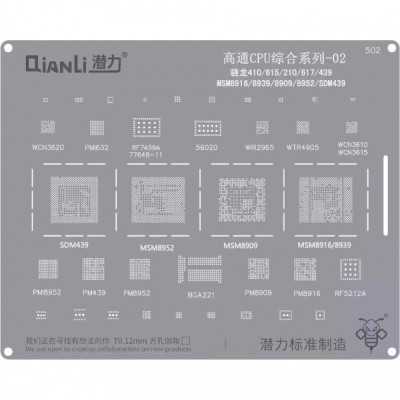 Sita BGA QIANLI QS502 pentru CPU Qualcomm SnapDragon 2 Series foto
