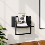 Cumpara ieftin Raft de perete cu bare, negru, 30x25x30 cm