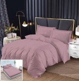 Lenjerie De Pat Damasc O Persoana Phylactery Xf005, Bumbac, 4 Piese, Cu Elastic, Roz